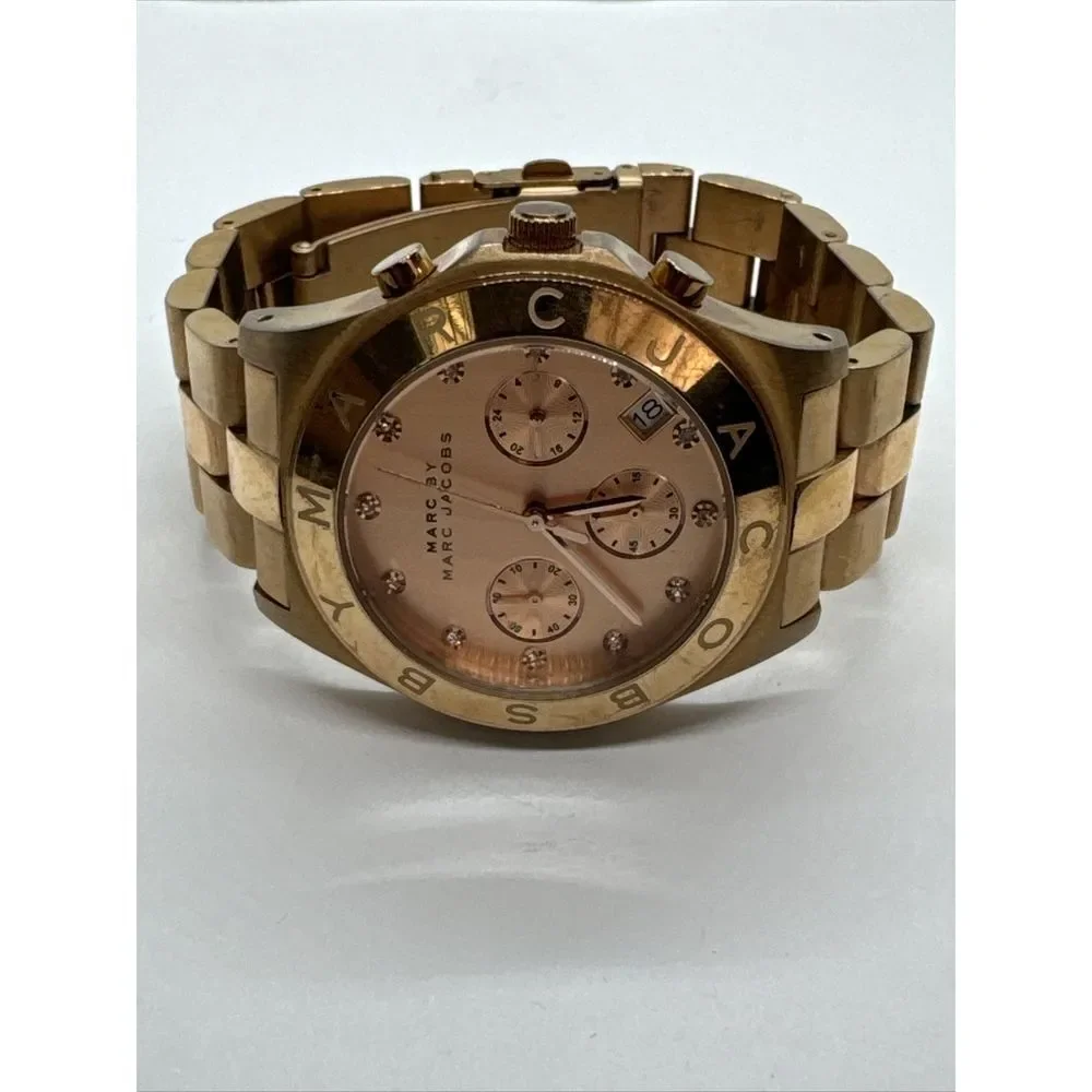 Marc Jacobs Blade MBM3102 Women's Stainless Steel Analog Gold Dial Watch JNA724